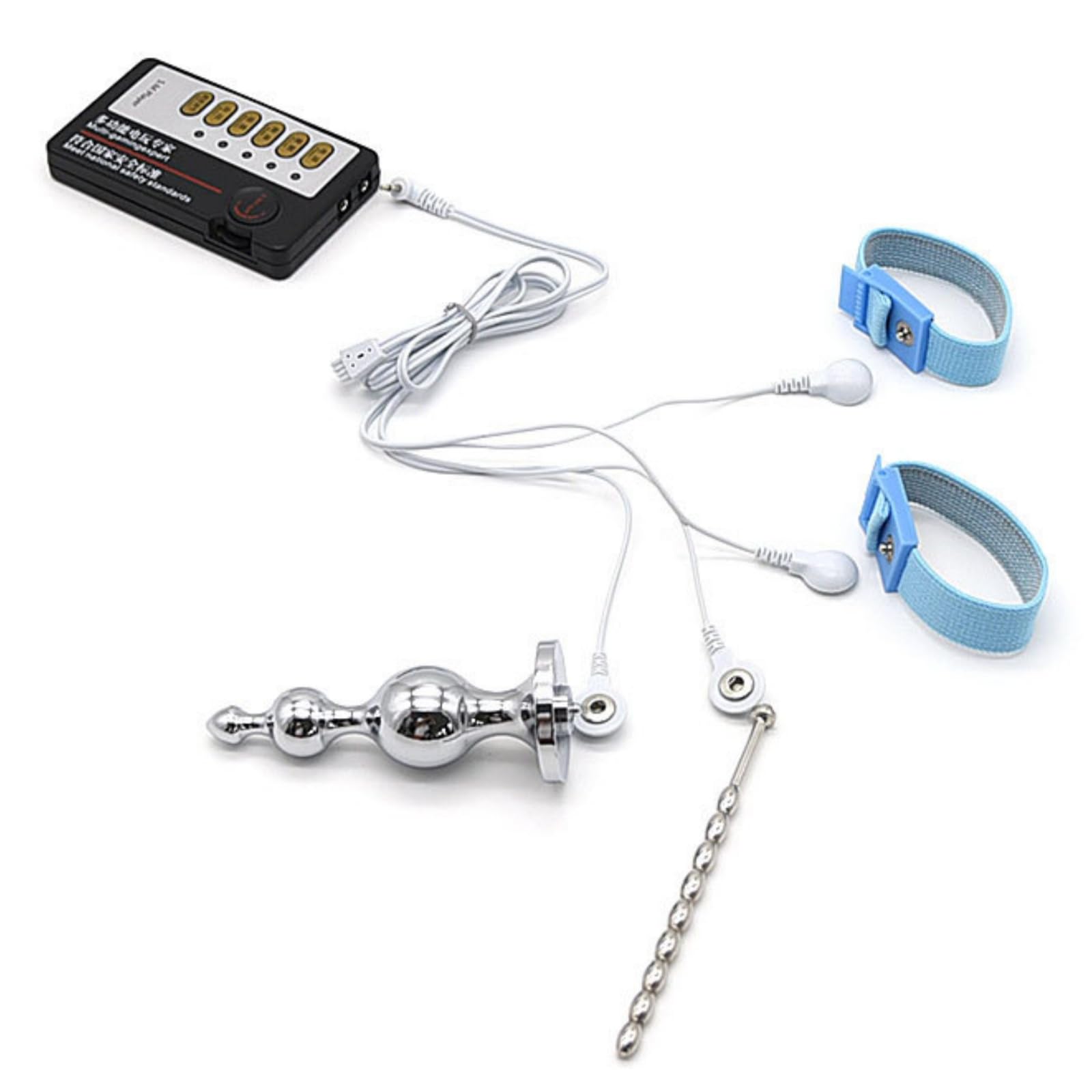 Kit combinado de cuentas eléctricas de acero inoxidable metálico, ajustable en 4 modos (Estilo 1)