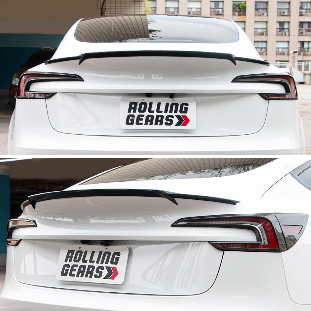 Gloss Black Trunk Spoiler Compatible with 2017-2023 Tesla Model 3 Rear Spoiler (MK Type)