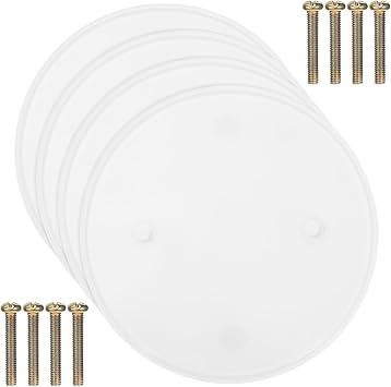 Gatuida Round Ceiling Plate Covers 4 Pack Round Blanking Plate 4.3inch Ceiling Light Cover Plastic Electrical Box Caps Flat for Wall Holes Blank Up Panel
