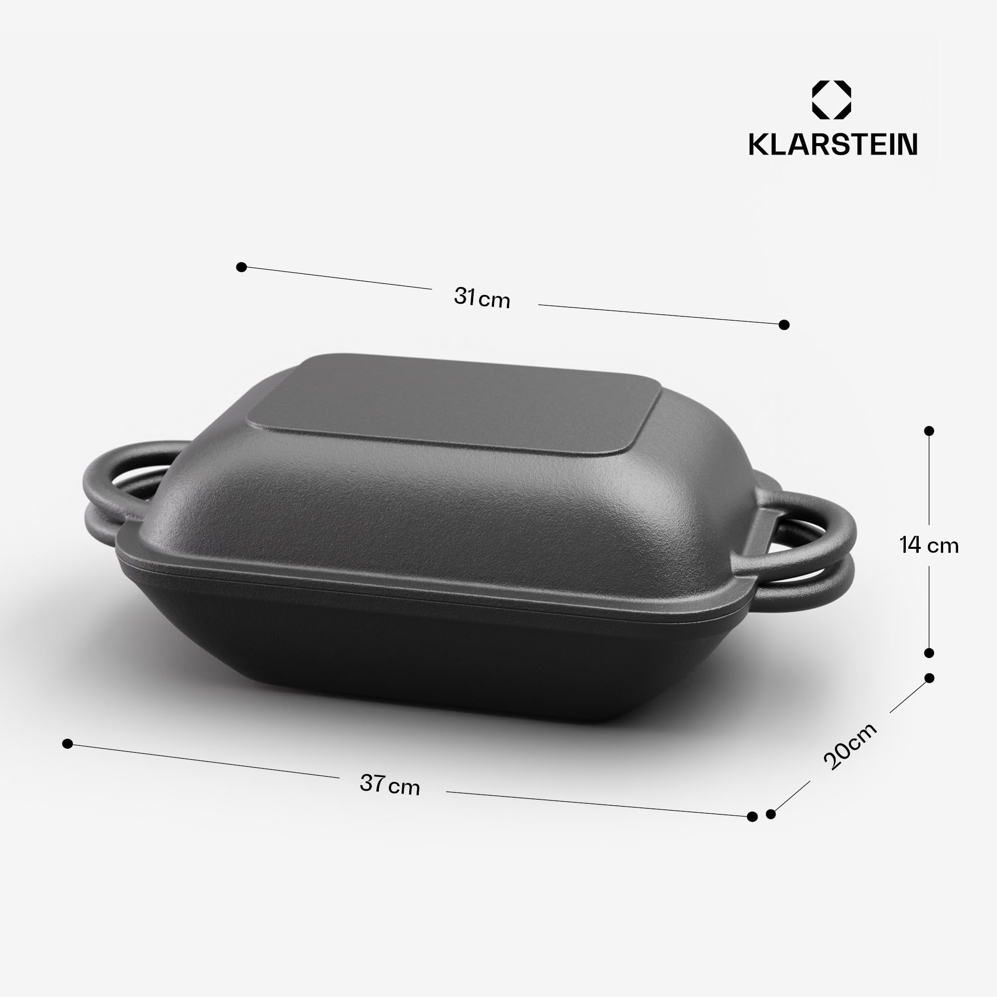 Four Hollandais en Fonte pour la Fabrication du Pain 2-en-1, Marmite et Moule à Pain pour la Cuisson à l'Intérieur et à l'Extérieur, Cloche à Pain en Fonte, Casserole avec Couvercle