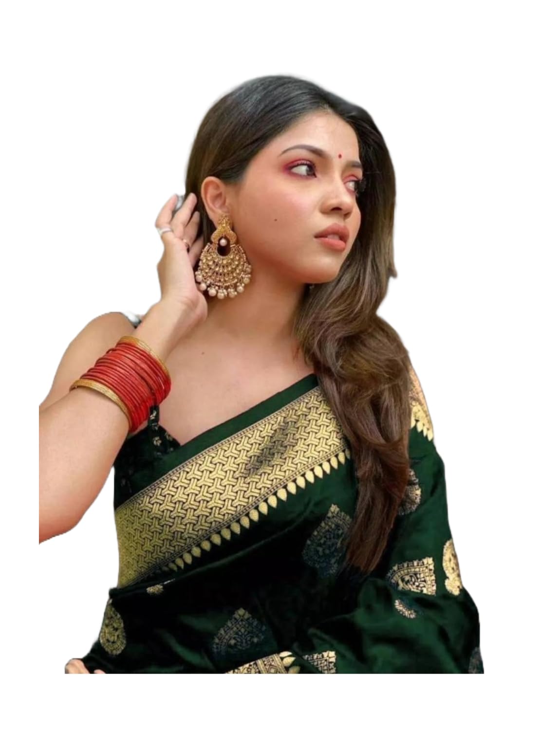 Yashika Womens Banarasi Kanjivaram Saree with Blouse Material (Green) (B0CXTFGQSK) Amazon Price History, Amazon Price Tracker