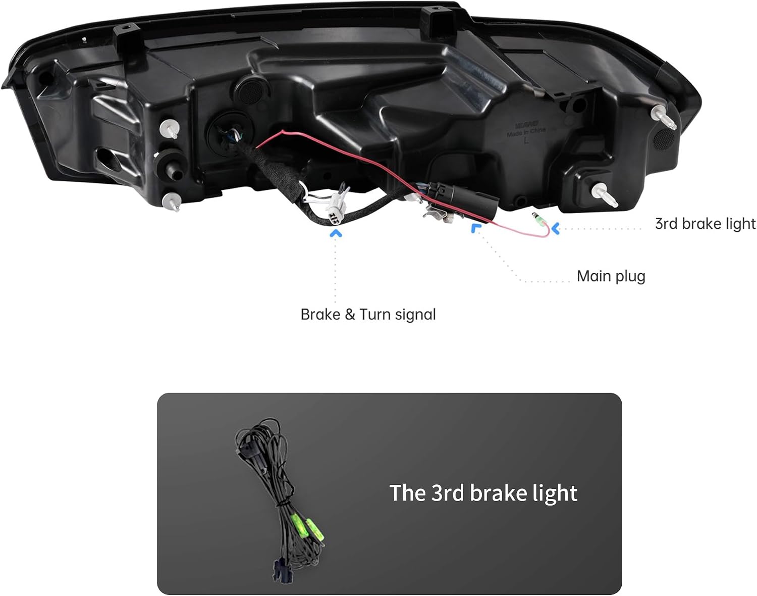 VLAND LED Tail Lights Compatible For Chevrolet Chevy Camaro 2019-2024 LS, LT, LT1, SS, ZL1, With Amber Sequential Turn Signal, Red and Clear Lens Style Rear Lamps Assembly