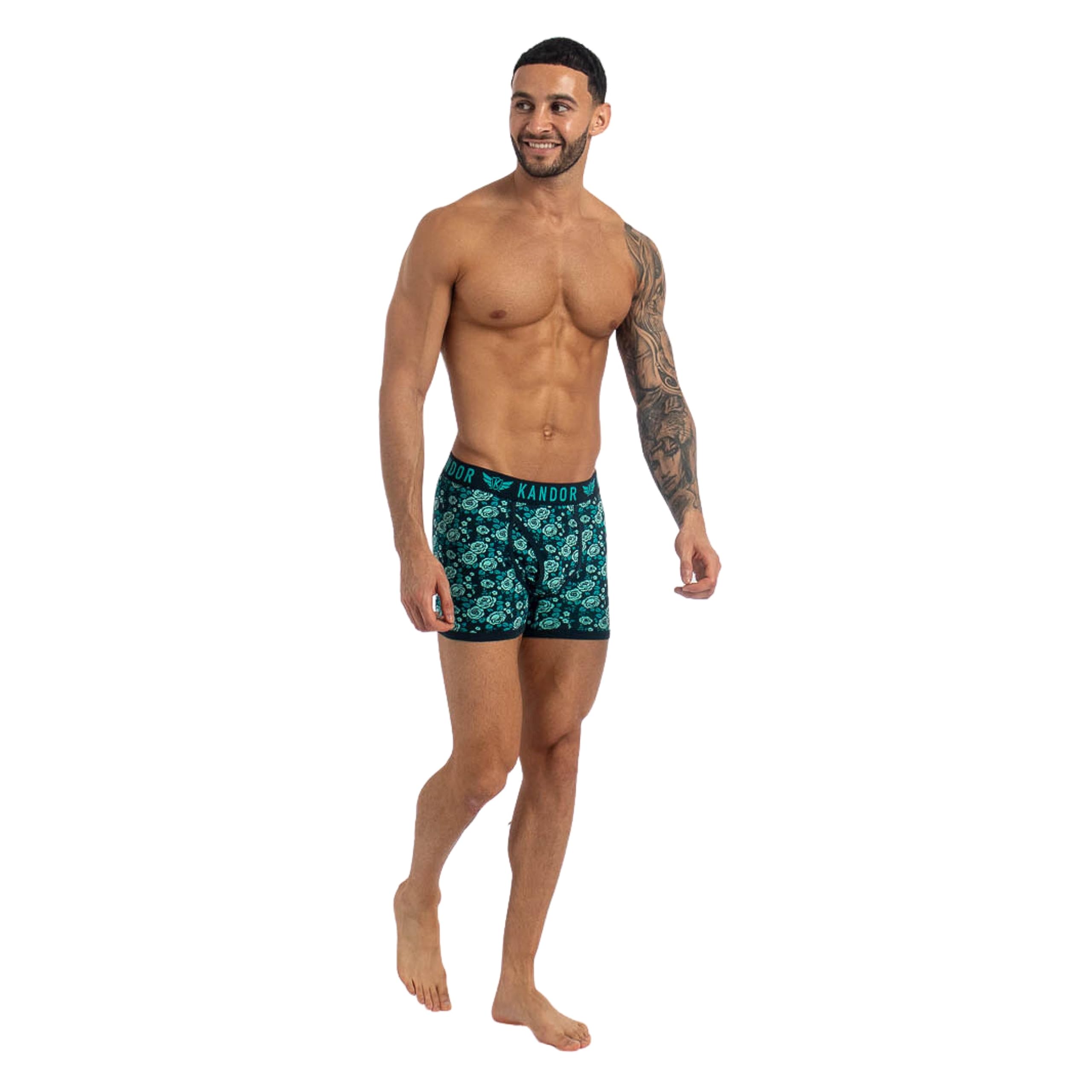 Kandor Lot de 7 Boxers Jeckers pour Homme - en Coton Stretch - avec Taille élastique - Couleurs Assorties - Tailles S-XXL