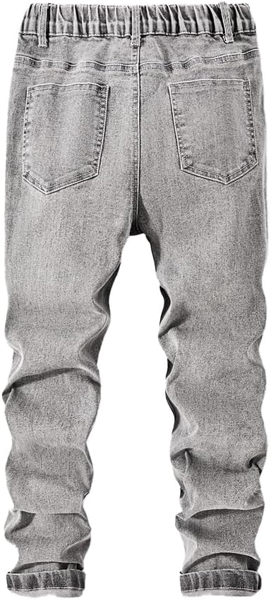 Nivne Tco Tween Boys Ripped Jeans Slim Straight Fit Destroyed Distressed Trousers Casual Denim Pants with Zipper Fly - Image 3