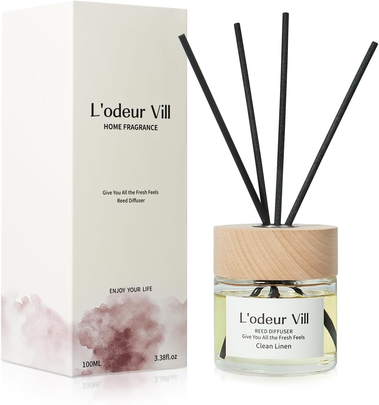 L'odeur Vill Raumduft Reed Diffuser 100 ml mit 6 Duftstäbchen