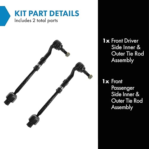 Miniatura 513 de TRQ Juego de barras de acoplamiento exteriores compatibles con Chevrolet Cruze Volt 2016-2019