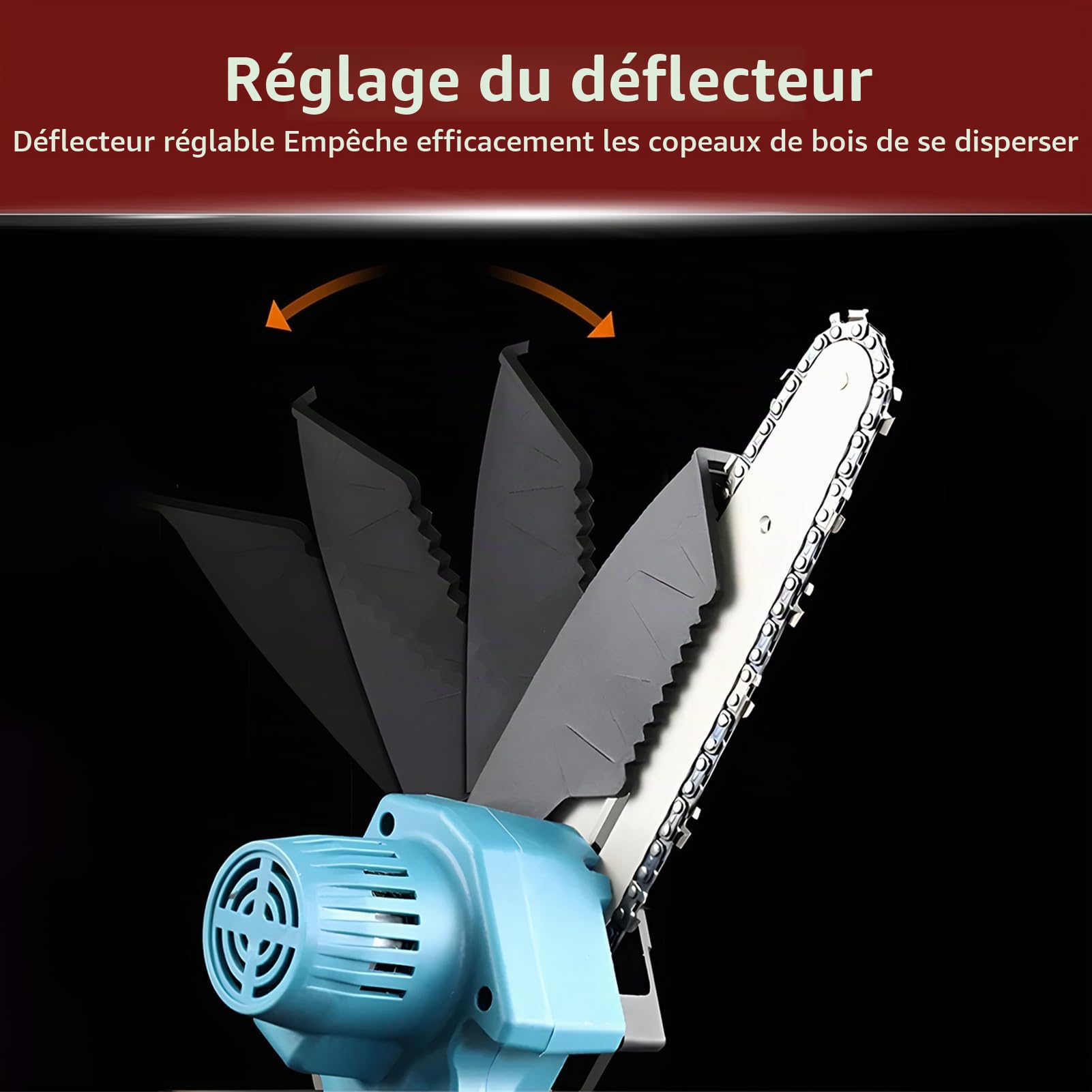 Mini tronçonneuse à batterie de 6 et 4 pouces, 21 V, 21 V, petite scie à élaguer, batterie, 2 x 2 000 mAh, 2 chaînes, pour couper des branches et du bois dans le jardin
