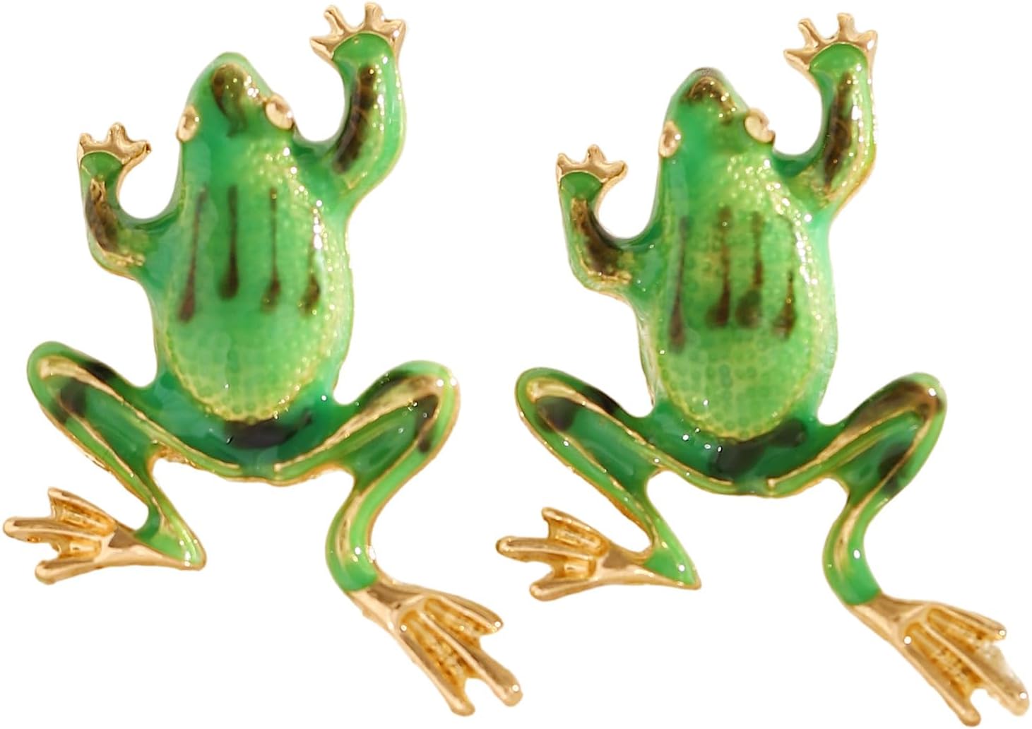 Green Frog Stud Earrings 14K Gold Plated Vintage Enamel Frog Earrings Funny Cute 3D Animal Earrings Trendy Jewelry for Women image 4