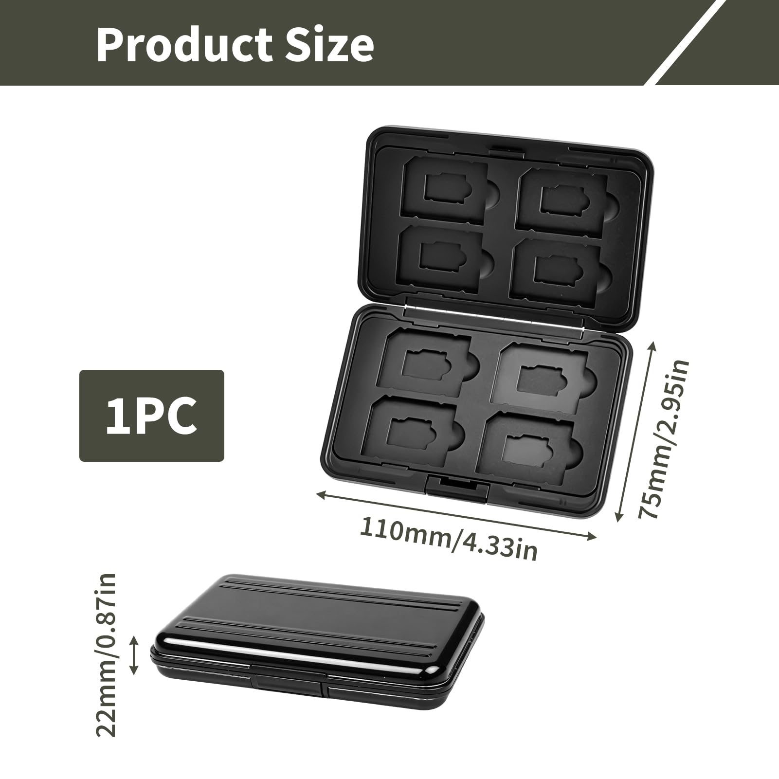 Speicherkarten Tasche, SD Karte Aufbewahrung Aufbewahrungsbox Aluminium SD TF Karten 8+8 Slots Wasserdicht Stoßfest Etui TPU Innenfächern Tragbares Case Reisen Kamera Zubehör Sicherer Schutz Organizer