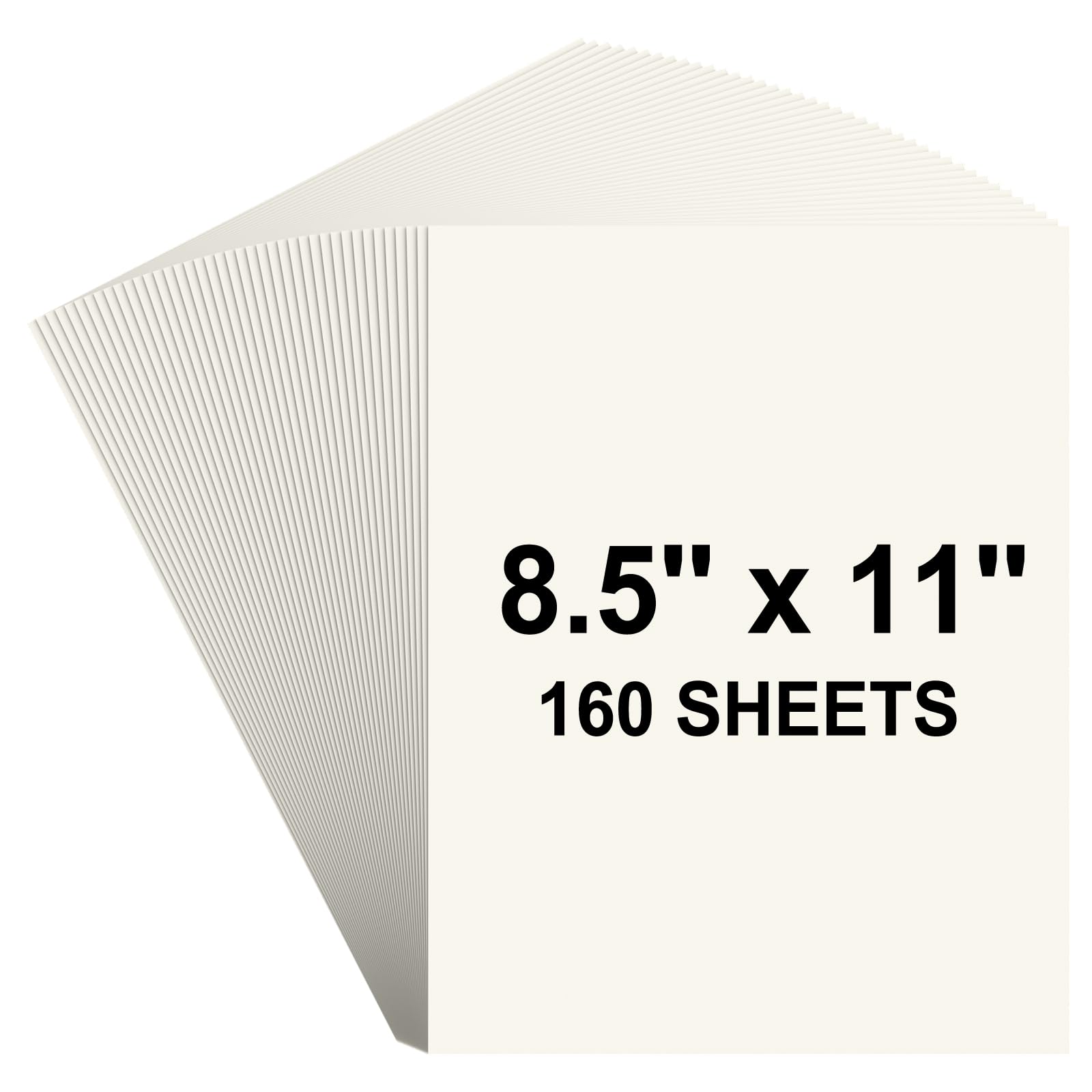 Photo 1 of 160 Sheets Cream Cardstock Paper 8.5 x 11 Ivory Card Stock Bulk Printer Papers Off White Construction Paper Color Card Stock Cover for Scrapbook Printing DIY Cards Making Craft Invitation Menu 180gsm