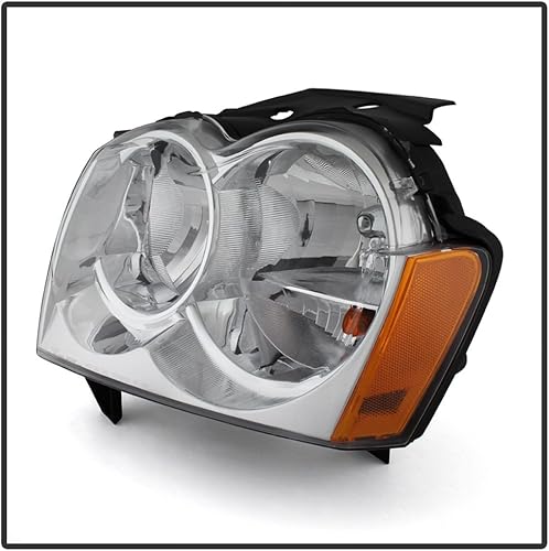 Miniatura 2 de ACANII - Faros delanteros de repuesto para Jeep Grand Cherokee 2005-2007, par de faros delanteros para el lado del conductor + del pasajero