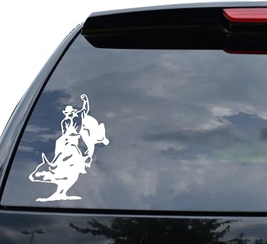 DiamondCutStickerz Bullriding Cowboy Decal Sticker Car Truck Motorcycle Window Bumper Laptop Wall Decor - Size 11 Inch / 28 Cm Tall - Color Black Glossy Finish