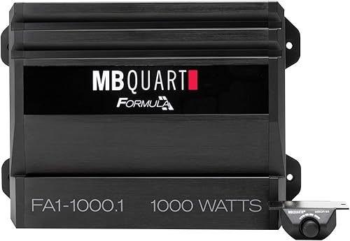 Miniatura 4 de MB Quart FA1-1000.1 Amplificador de audio para automóvil de canal mono (negro) - Amplificador clase SQ, 1000 vatios, estable de 1 ohmio, cruce