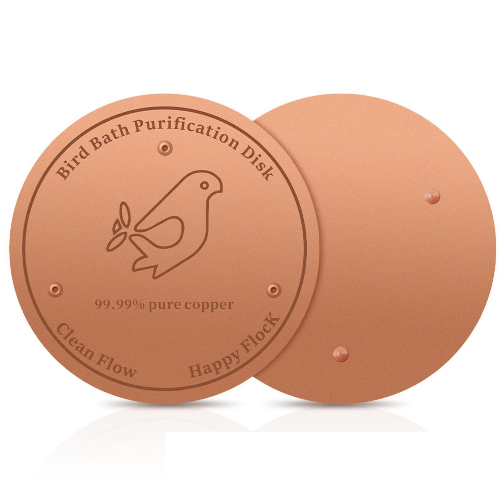 Genérico Copper Bird Bath Disc Cleaner, Triple Point Support Water Plate, Anti Algae Copper Cleaning Disc for Outdoor Birdbath Maintenance, Durable Garden Pond Accessory, Patio Yard Lawn Water