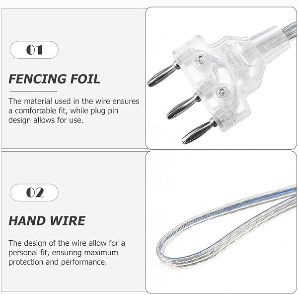 Fil de Main de clôture, Fil de Corps de clôture,Fiche à Broche du Fil de Corps Cordon de Corps léger | Cordon à Main Flexible, Accessoires de clôture Transparents pour fleuret et épée - 4