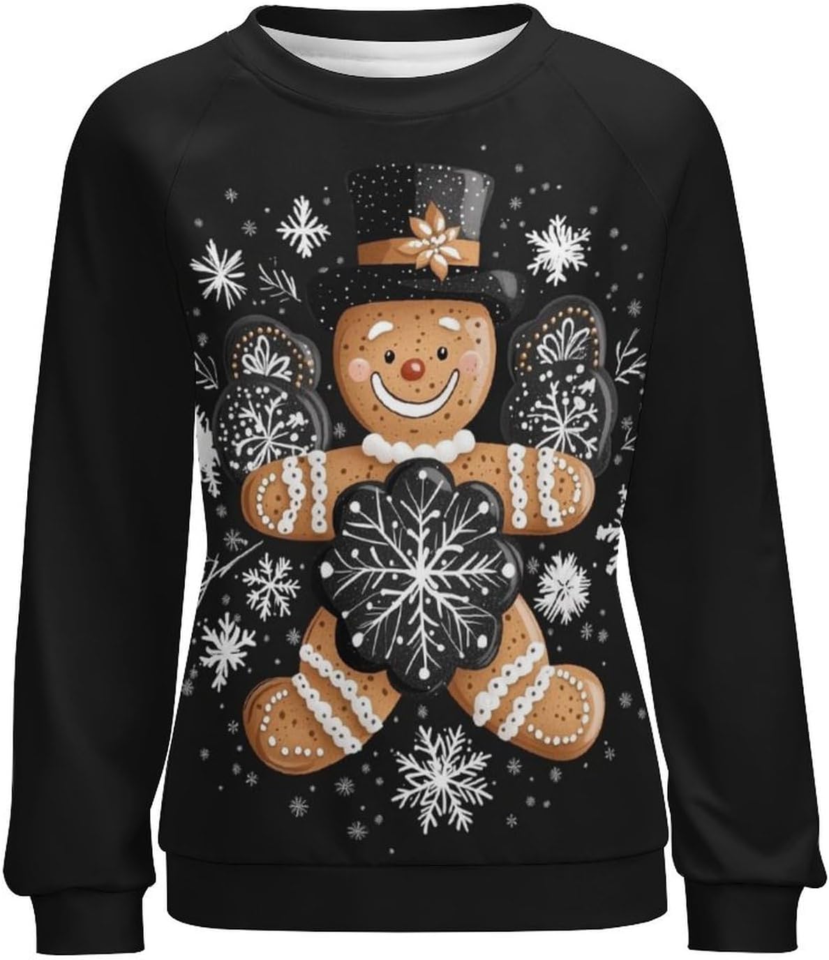 Gingerbread Sweatshirt Women Pullover Crewneck Oversized Cute Graphic 2024 Winter Fashion Holiday Vintage Blouses - Image 3