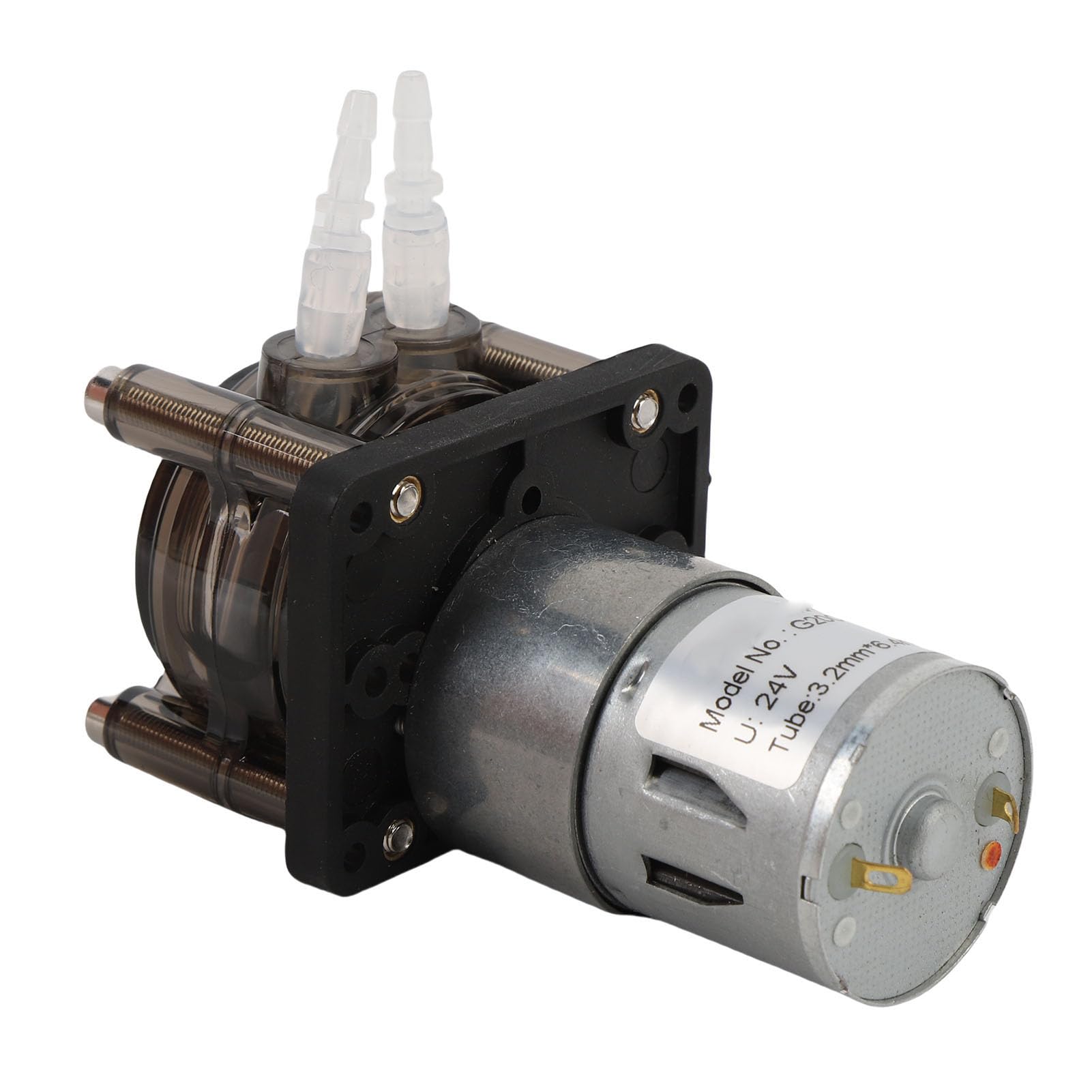 Fafeicy Pompe Péristaltique à Faible Débit, Moteur à Balais CC avec Tube de Pompe Fixe pour Machine de Remplissage Industrielle Analytique de Laboratoire D'aquarium (24V)