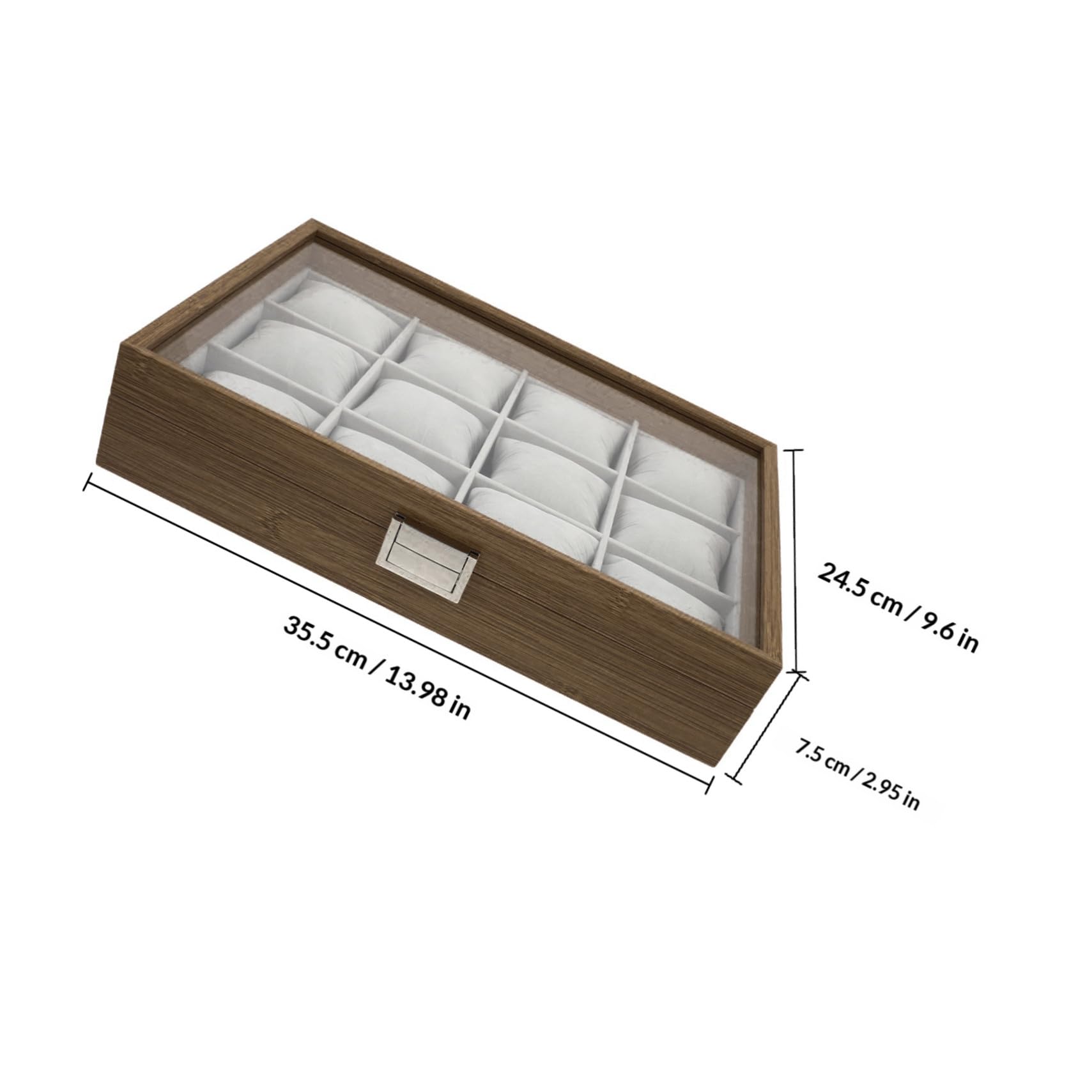Scatola Cuscini 12 Scomparti Grandi in Morbidi e Legno Organizer per Rimovibili Decorativa Orologi per Uso Personale e Esposizione Gioielli