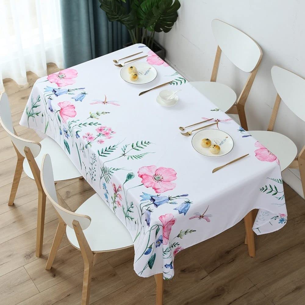 Nappe rectangulaire impression plante 140x350cm étanche pour table basse