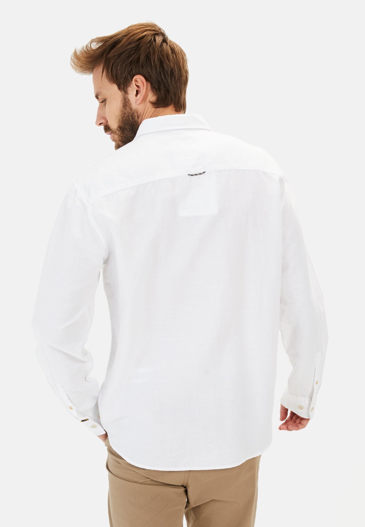 camel active Herren Langarm-Leinenhemd mit Soft-Wash-Veredelung