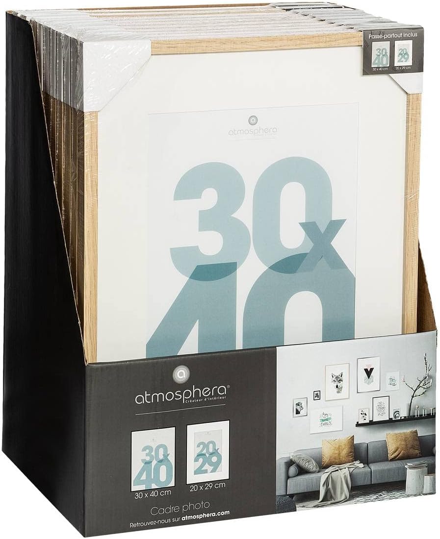 Atmosphera - Natural Wooden Photo Frame for Photo 30 x 40 cm