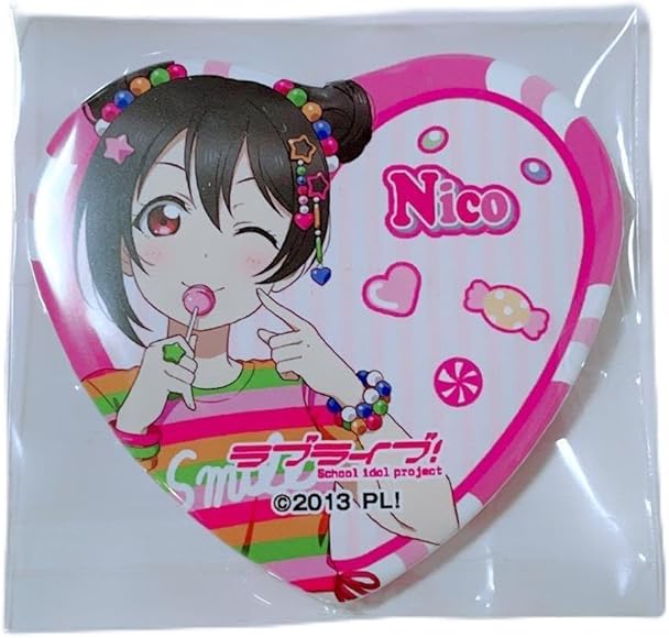 μ's girly pink ハート 缶バッジ 矢澤にこ ラブライブ