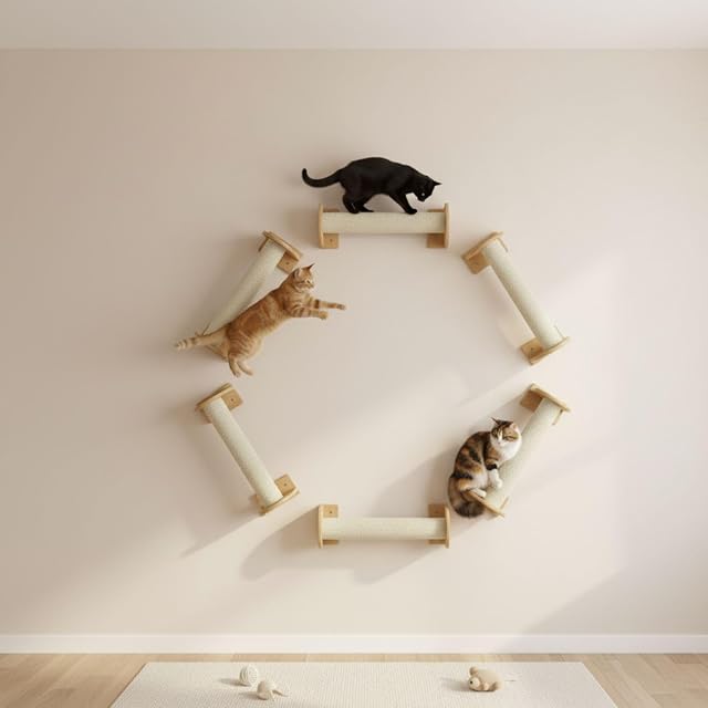 Foto 7 de 8 de eyepower 66 cm Rascador de Pared para Gatos Luna - Uso Vertical u Horizontal