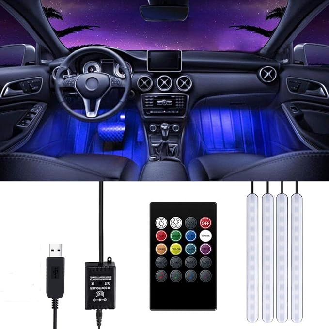 Striscia LED Auto RGB - 48 LED, Modalità Musica, Telecomando, Per Accendisigari/USB 12V - Foto 7