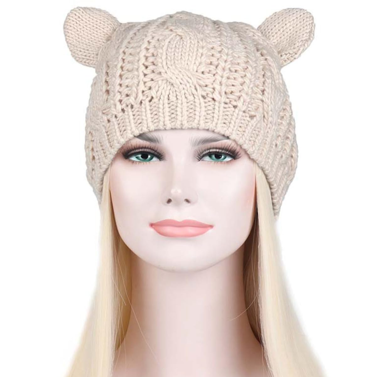 Gorro Con Orejas De Gato Sombrero De Hilo Sombreros Para Mujer De Niña Gorro Termico Tejido Tapa Gorras De Mujer Acrílico