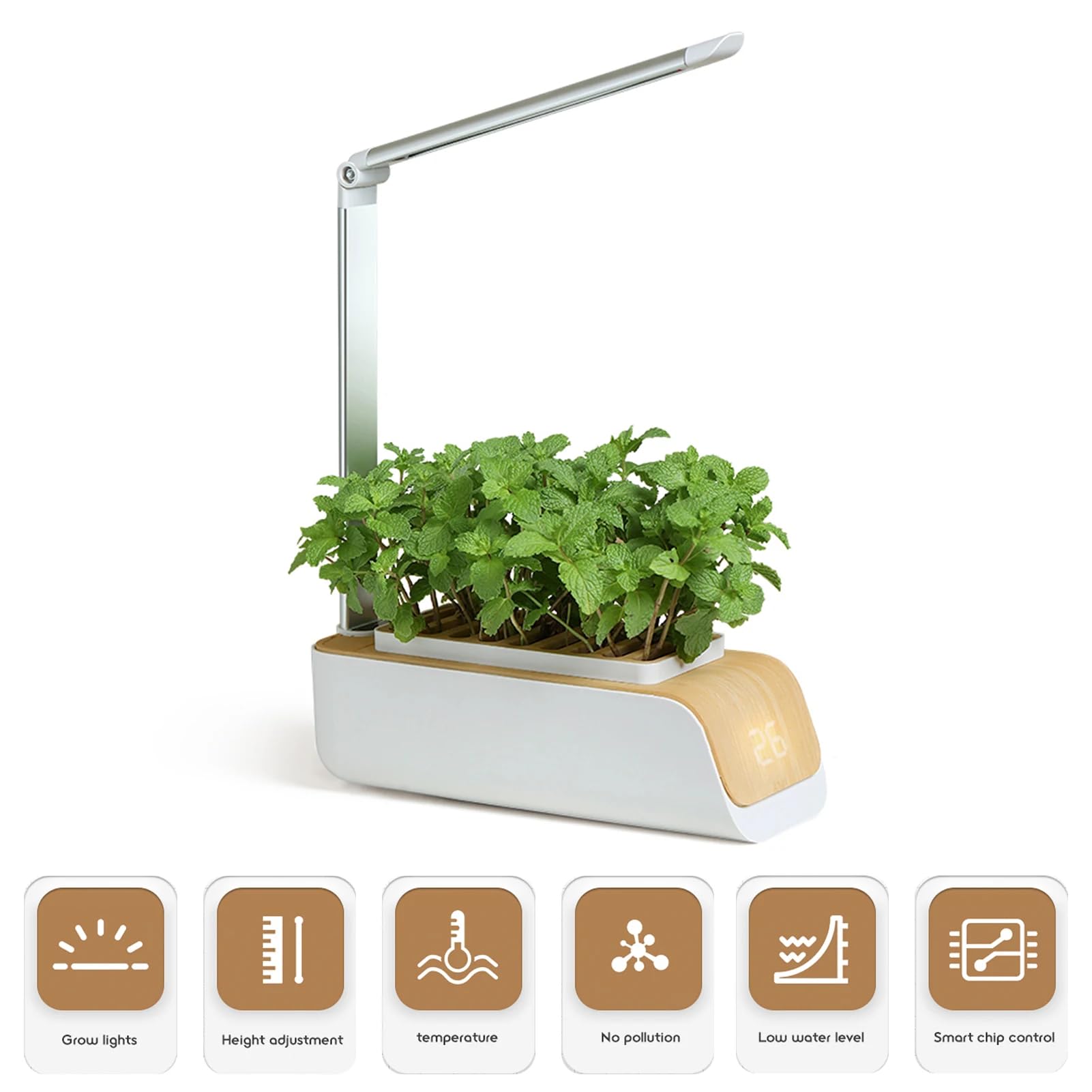 Sistema de cultivo hidropónico, kit de jardín de hierbas para interiores con LED de espectro completo, altura ajustable para balcones interiores del hogar
