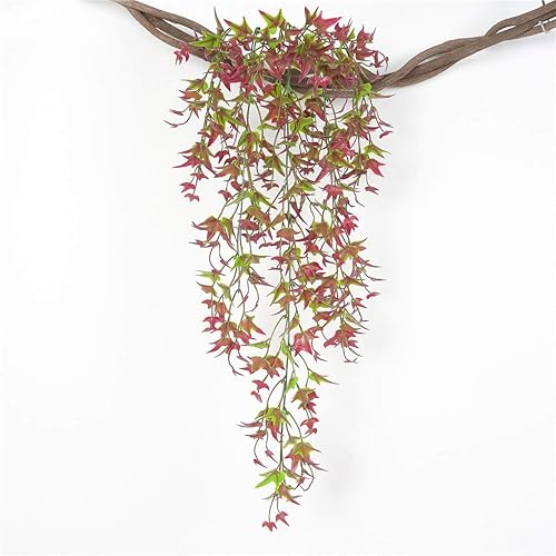 Miniatura 6 de PASYOU Vid artificial, hojas de hiedra colgantes, plantas de plástico, vides de follaje, vegetación resistente a los rayos UV, flores falsas para