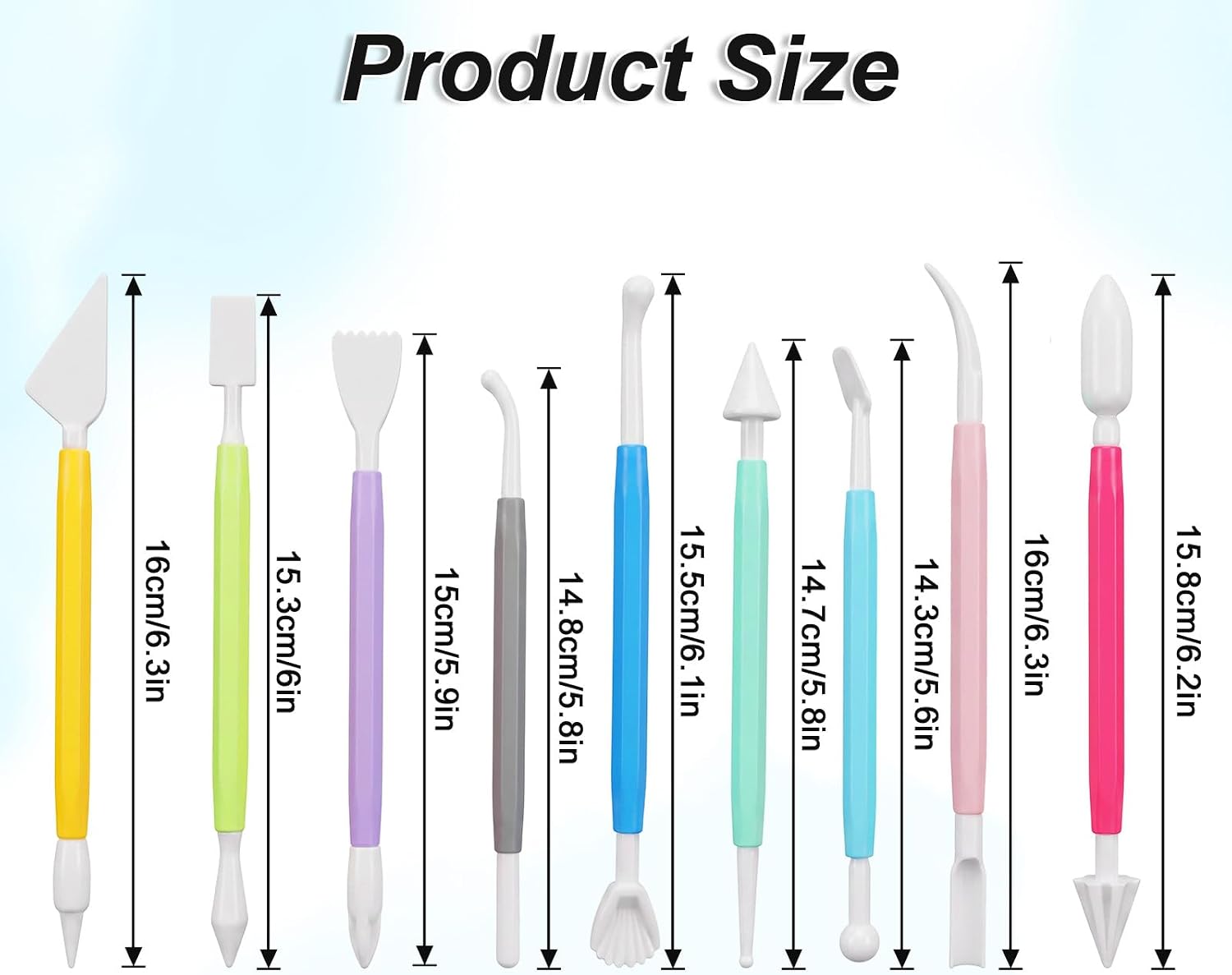 18Pcs Plastic Air Dry Clay Tools Double Ended Clay Modeling Tools Set