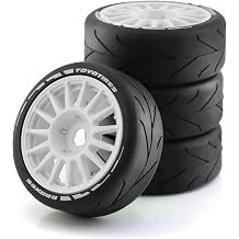 1/8 RC On Road Car Tires And Wheels Rims 17mm Hex 103mm Rubber Rally Tyres For 18 Scale RC On-Road Racing Car HPI WR8 HSP Hobao ARRMA Redcat Losi Kyosho VRX RC Rally Drift Car 4PCS White A