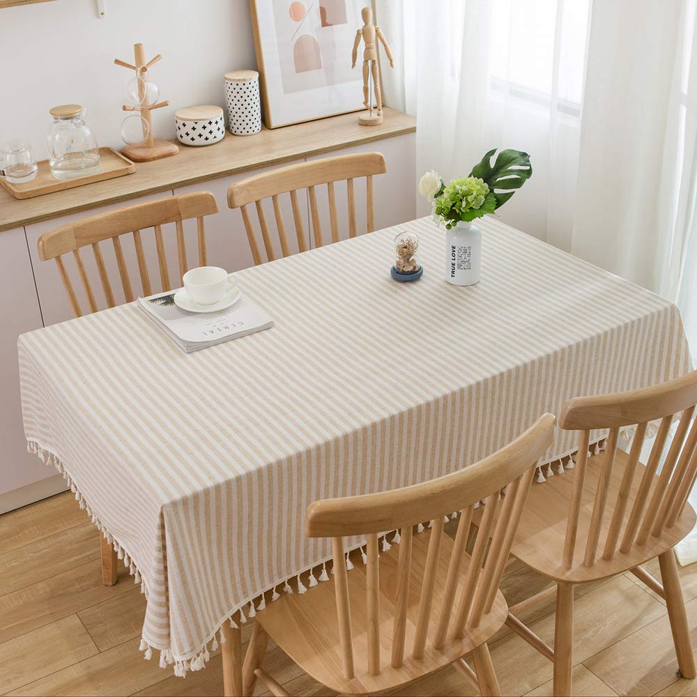 Yofori Tovaglia a Quadretti, Copritavolo in Misto Cotone Tovaglia a Quadri Rettangolare per Decorazioni Casa, Giardino, Pic-nic (Rosso, 135 x 180 cm