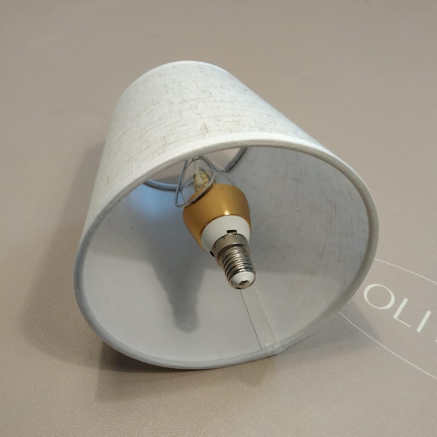 6 Pcs Small Lamp Shades, 3.5x5.2x5.5 inch Natural Linen Hand Crafted Clip on Shades Barrel Fabric Lampshade for E14 Bulb for Table Lamp and Floor Light Candelabra Bulbs Wall Lamp