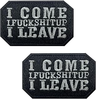 2 PCS I Come I Leave Patch Funny Tactical Badge Hook and Loop Emblem Embroidered Patch Applique
