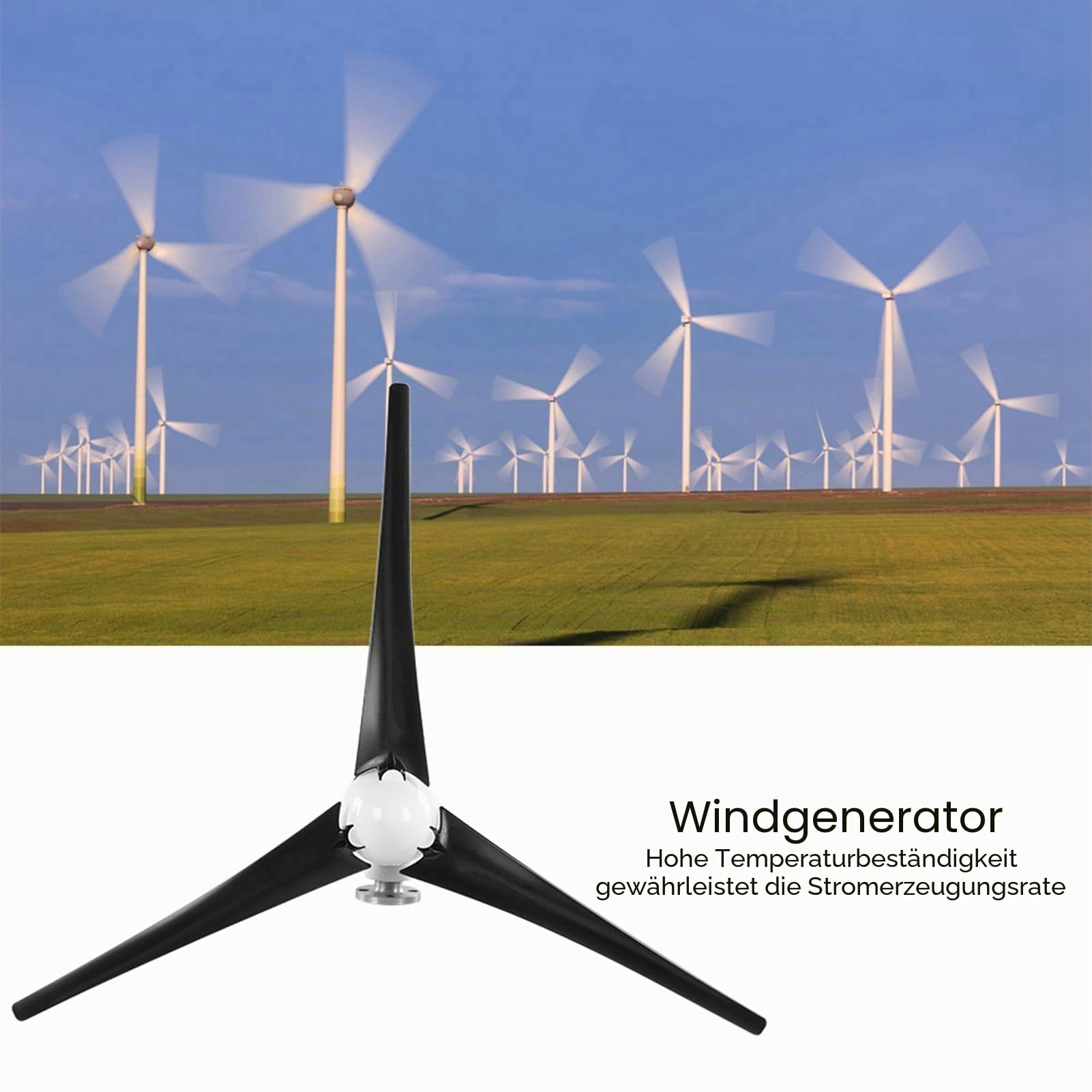 1200 W Kleine Windturbine, Kleiner Windgenerator, 1200 W Windgenerator, 3-Blatt-Windturbine, DC 12 V, 24 V, 48 V, Turbinen-Windgenerator für das Aufladen von Schiffen zu Hause