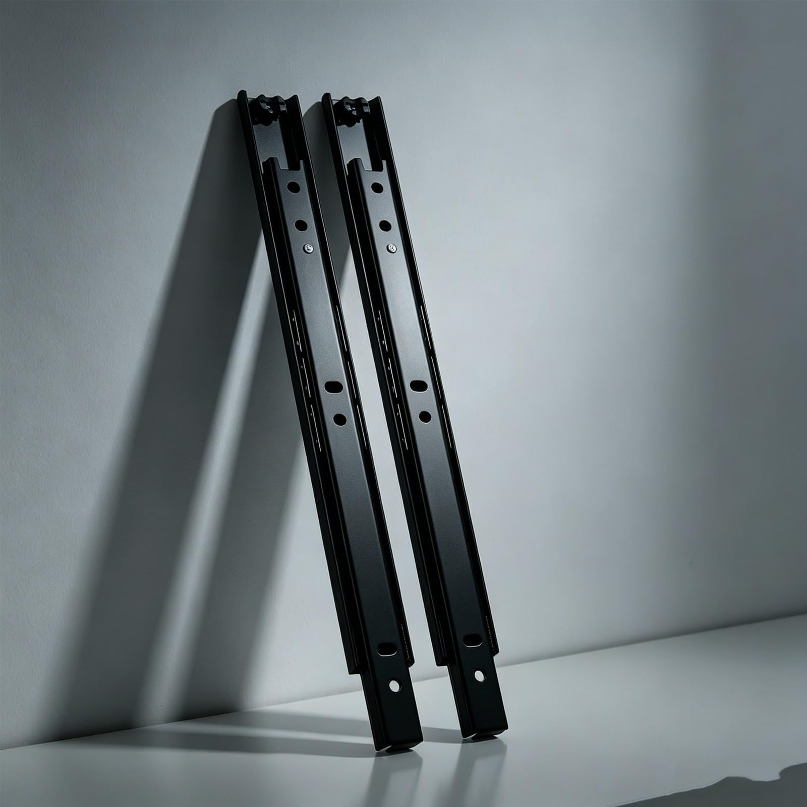 1-Pair Drawer Slides，Side Mount Drawer Slides，Black，Quiet and No Noise，with Height ，Cabinets for Instrumentation,for Installation on the Stage Floor(30cm)