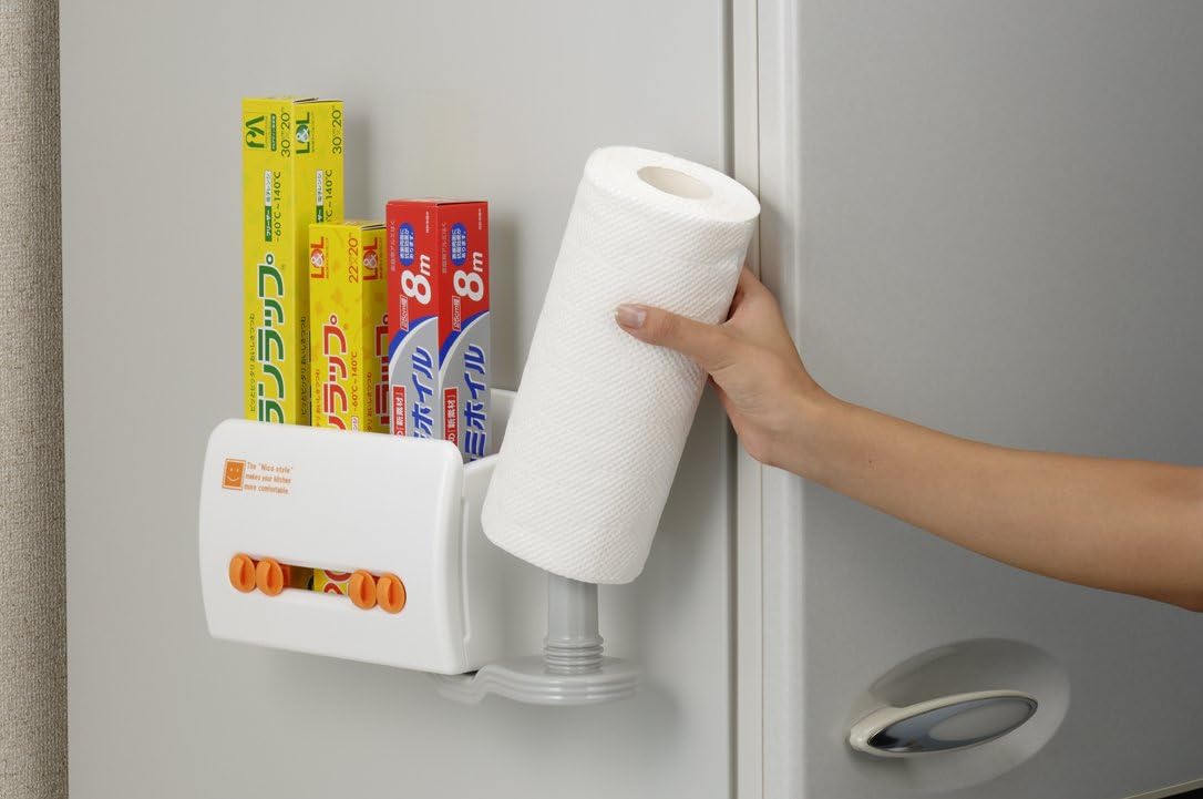 Inomata Chemical Kitchen Paper Holder, W 12.8 x D 4.4 x H 6.9 inches (32.4 x 11.2 x 17.6 cm), Turnpaper Holder