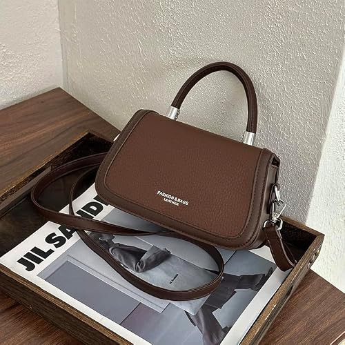 WinPecal Sac à main carré en cuir synthétique avec motif litchi pour femme – vue 6