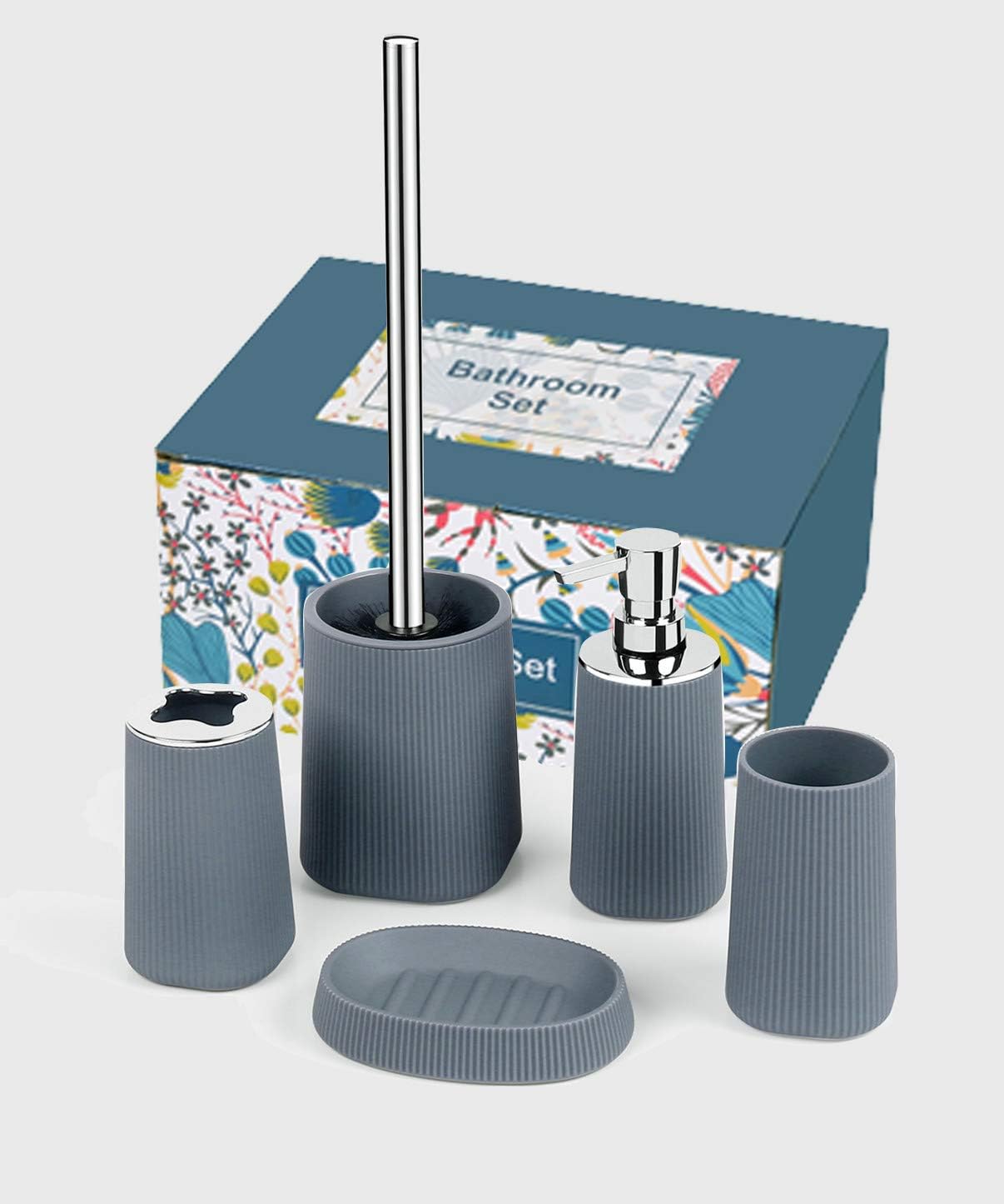 Bathroom Accessories Set 5 Pieces Upgraded Thicker Matte