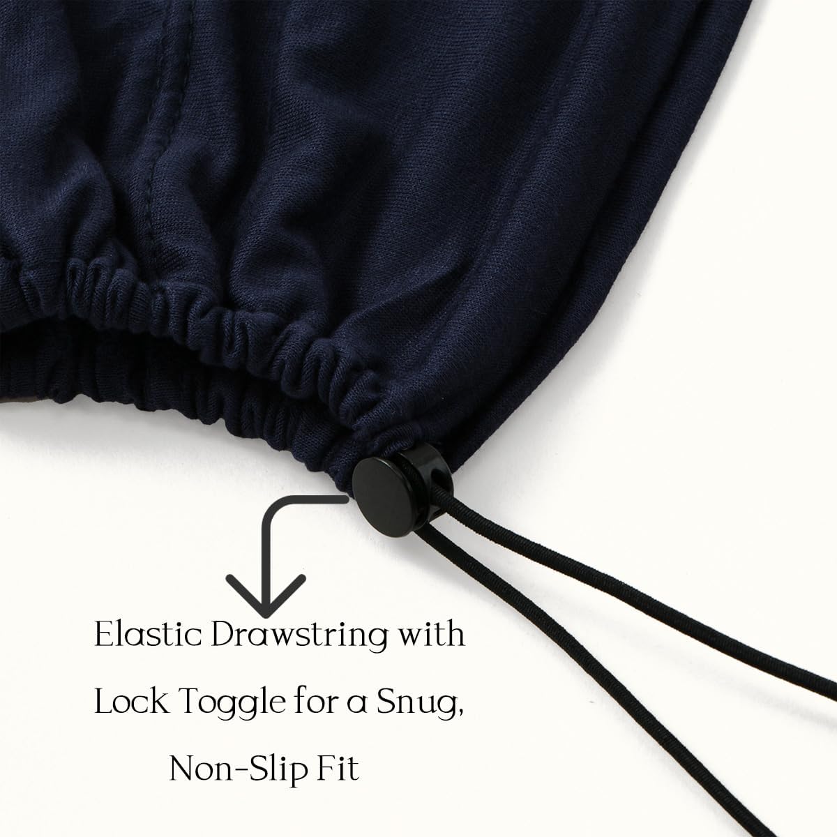 Women's Adjustable Elastic Drawstring Hijab Undercap, Soft Stretchy Jersey Underscarf Hijab Liner Hat