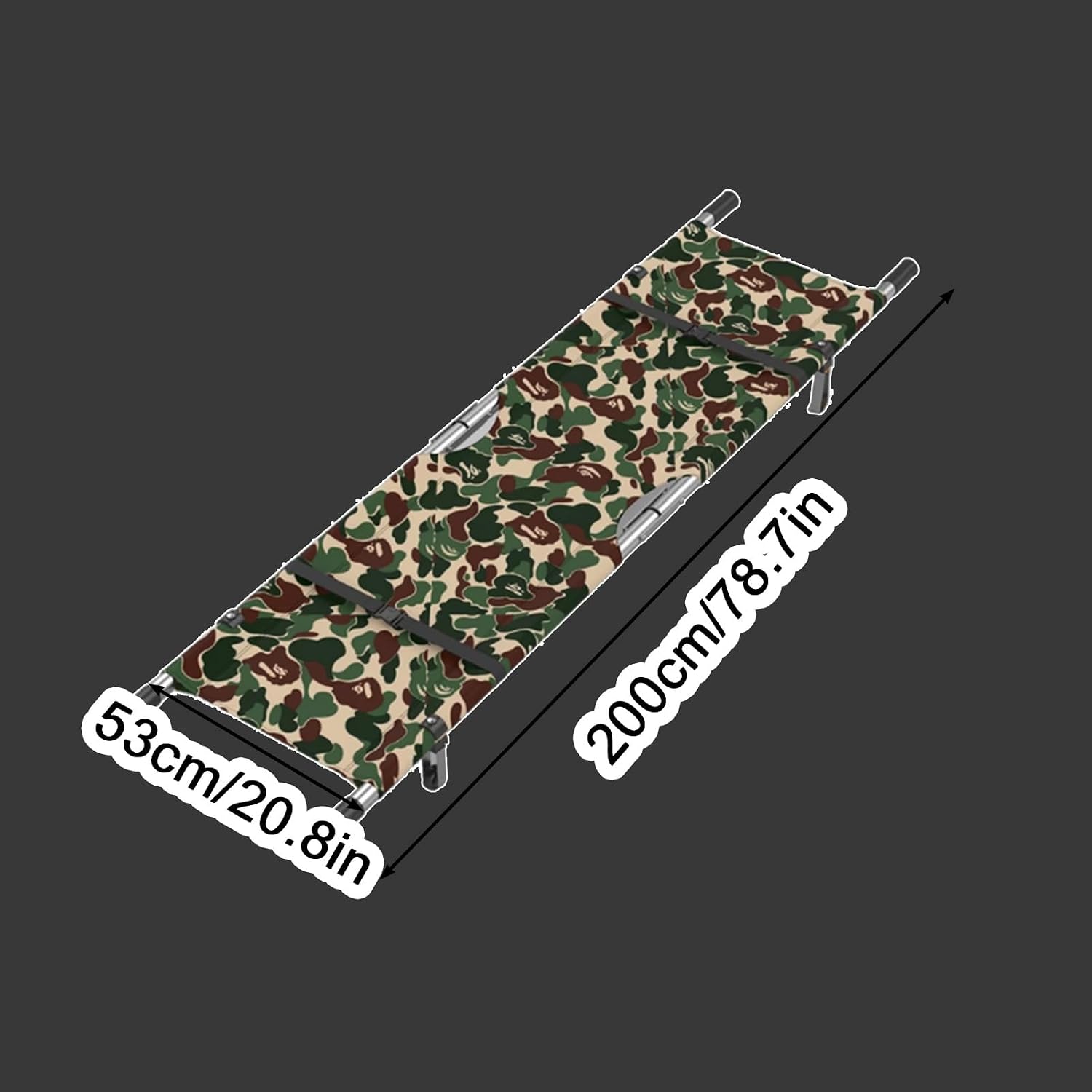 Portable Aluminum Alloy Stretcher, Rescue Basket Soft Stretcher for First Aid, 200x53cm Outdoor Patient Transfer, Lightweight Folding Emergency Stretching Equipment