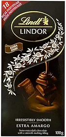 Chocolate Lindt Lindor, Extra Amargo, Barra de 100g