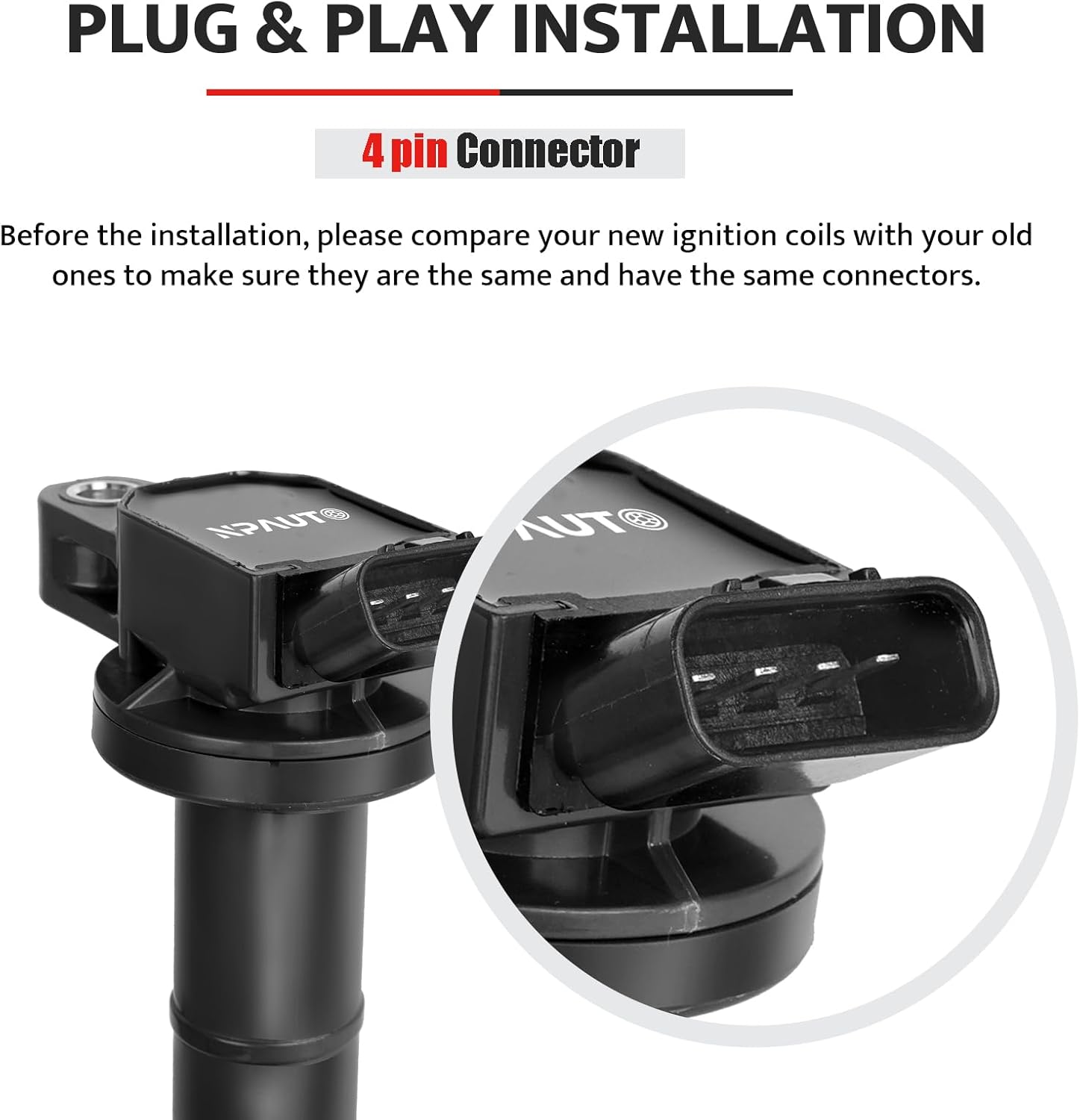Ignition Coil Pack & Spark Plugs Compatible with 2.4L 2002-2010 Toyota Camry, 2001-2008 Rav4, 02-06 Solara, 01-07 Highlander, 09-10 Corolla Matrix Pontiac Vibe, 05-10 Scion tC, 10-12 Lexus HS250h