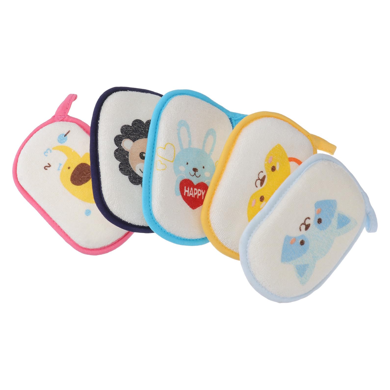 ibasenice Set Di 4 Spugne Da Bagno Per Neonati Asciugamani Da Bagno Per Bambini Morbidi Asciugamani Per Neonati Per Ragazzi E Ragazze 5 Pezzi * 4