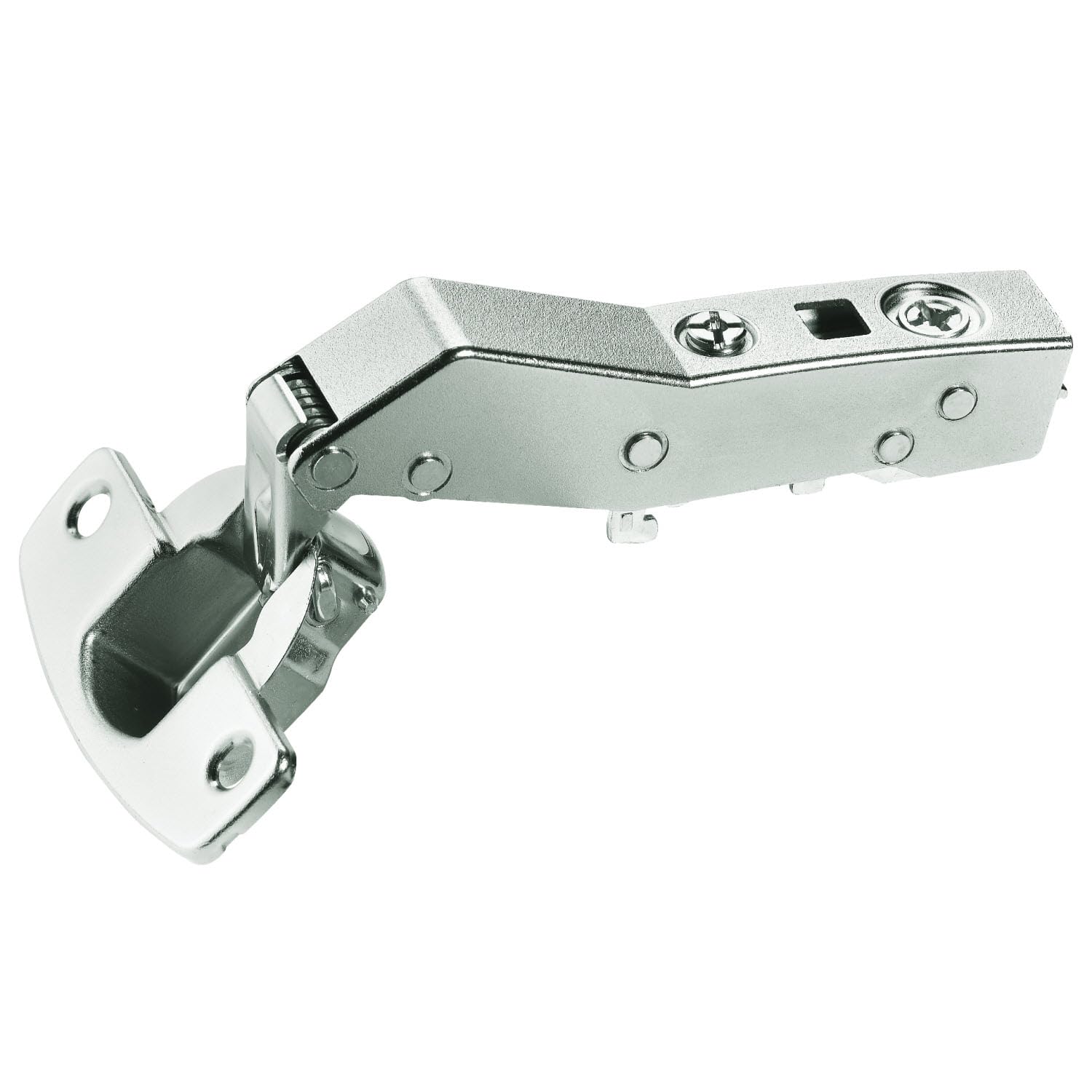 Hettich Sensys 9088016 Angle Hinge W30 With Integrated Damping (Sensys 8639I W30), Nickel-Plated, Present, Opening Angle 95°, Th-Drill Pattern 52 X 5.5 Mm, Screw-On