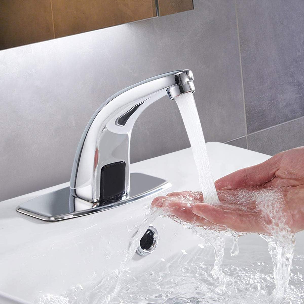 Automatic Sensor Tap Touch Less Brass Water Sensor Tap | Automatic Sensor Faucet | Silver | Chrome Finish | for Washbasin & Bathroom