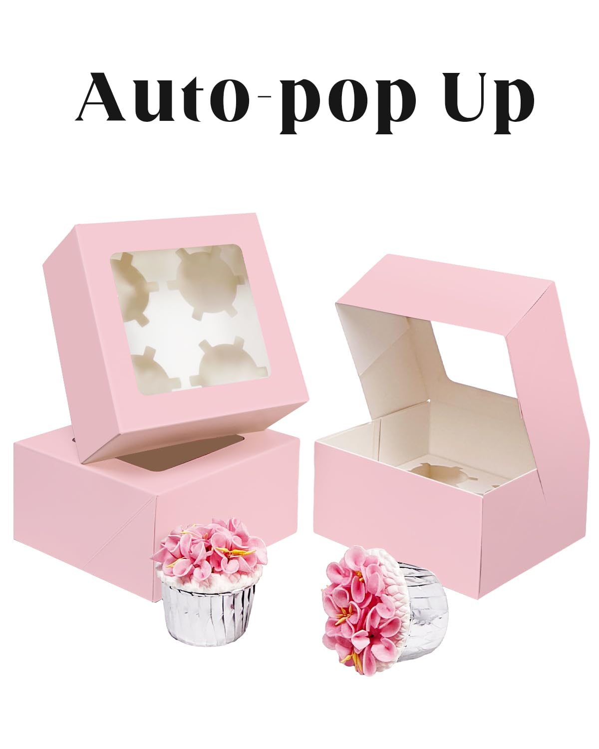 Snapklik.com : Qiqee Auto-pop Up 4 Cupcake Boxes