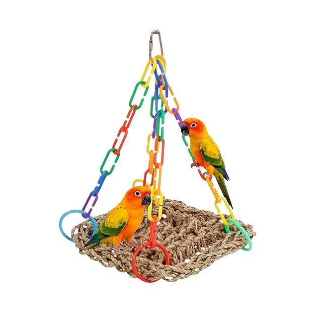 LIUKUANGDA Vogelkäfig Zubehör Schaukel Vogelnest Hängende Hängematte Hängende Hängematte Spielplat Vogelnest…